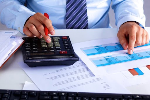 businessman working at a desk computer graphics.